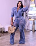 Fashion print loose version two-piece suit PQ8658