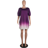 Classic casual gradient solid color dress M1113