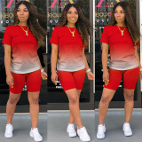 Classic fashion casual gradient solid color two-piece suit M1106