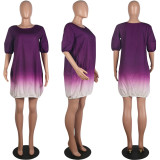 Classic casual gradient solid color dress M1113