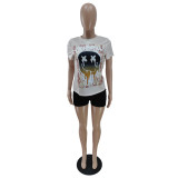 Trendy gradient print T-shirt BN7176