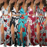 Classic floral hot sale two-piece dress M482