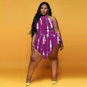 Printed fake two piece pants skirt Y1326
