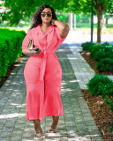 Temperament commuting, solid color wide-legged leisure two-piece suit PQ8656