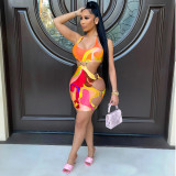 Digital Print Halter Sexy Fashion Casual Dress AC8263