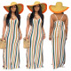 Sexy colorful striped dress, backless strappy nightclub dress F95