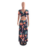 Classic floral hot sale two-piece dress M482