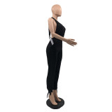 Solid color slim-fit bodice jumpsuit QS51010