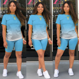 Classic fashion casual gradient solid color two-piece suit M1106
