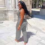 Solid color slim-fit bodice jumpsuit QS51010