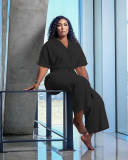Temperament commuting, solid color wide-legged leisure two-piece suit PQ8656