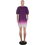 Classic casual gradient solid color dress M1113