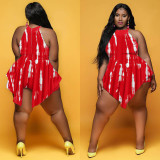 Printed fake two piece pants skirt Y1326