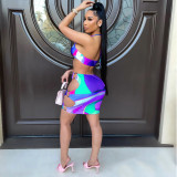 Digital Print Halter Sexy Fashion Casual Dress AC8263