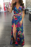 Classic floral hot sale two-piece dress M482