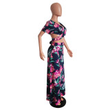 Classic floral hot sale two-piece dress M482