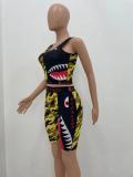 Sexy fashion printed letter camouflage swimsuit two-piece suit YX9282