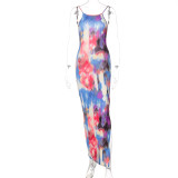 Summer sexy halter print suspender dress D165377A