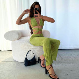 New women's sexy hollow vest fashion slim slim pants suit women K21S03239