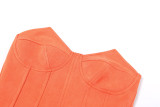 Summer women's new sexy low-cut one-word shoulder-wrapped chest vest and hip shorts casual suit K21S04399
