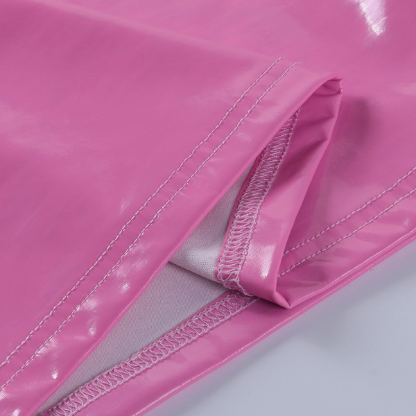 Nightclub style mini skirt, new tight sexy bag hip halter neck open back bright leather dress YJ21019