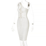 One piece lace-up cut-out dress D165365G