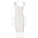 One piece lace-up cut-out dress D165365G