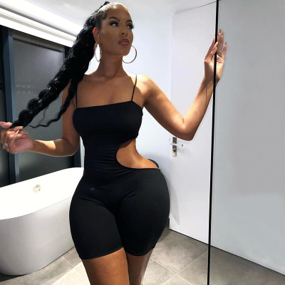 New sexy short cutout sports jumpsuit with suspenders P1738312