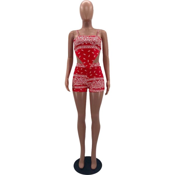 Two-piece fashion casual printed bellyband sling set W8369