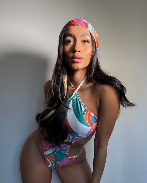 New beach one-piece printed bikini plus size swimsuit M7010