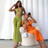 New women's sexy hollow vest fashion slim slim pants suit women K21S03239