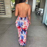 Summer sexy halter print suspender dress D165377A