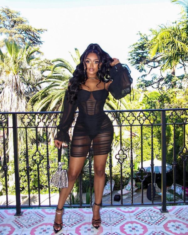 Summer new style solid color long-sleeved sexy nightclub net yarn see-through dress (including panties) A8605