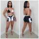 Black and white stitching sexy split swimsuit bikini beach hot pants two-piece suit A8621