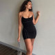 Temperament fashion strap sexy high waist bag hip dress K21D02331