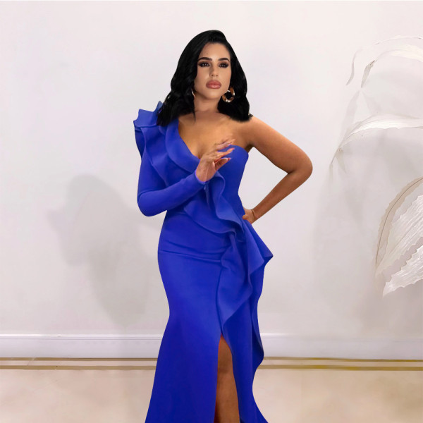 New sexy one-shoulder slim dress dress skirt QY5071