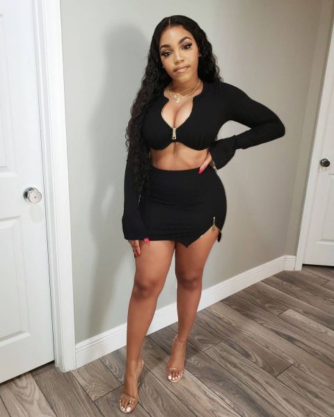 Fashion sexy zipper flared sleeve skirt suit two-piece suit YF8030