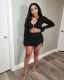 Fashion sexy zipper flared sleeve skirt suit two-piece suit YF8030