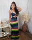 New women's clothing tie-dye suspenders fashion sexy dresses XS6063