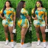 Explosive hot sale tie-dye fat lady plus size zipper jumpsuit MH2033