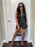 Sexy naked back crossover camisole jumpsuit L2612