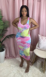 New sexy tie-dye printed dress MH2032