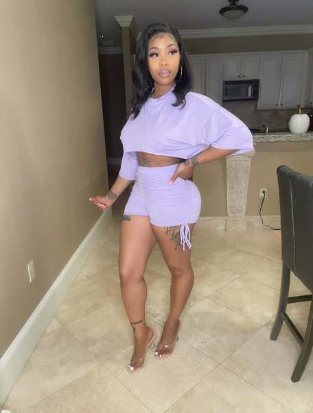 Fashion Navel Bare Top Tie Short Sleeve Casual Suit CH8220