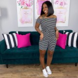 Fashion striped home comfort jumpsuit W2322