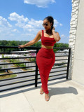 Sexy casual solid color vest suit DL88001