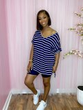 Home comfort printed striped suit L2526