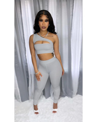 Nightclub solid color sexy non-standard two-piece vest TY00001