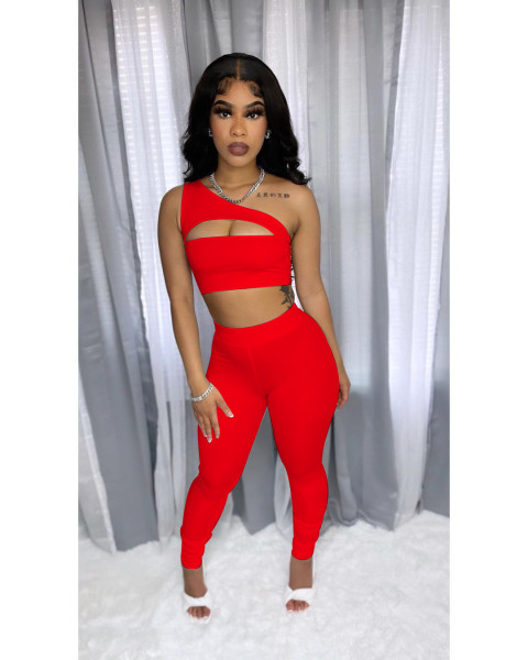Nightclub solid color sexy non-standard two-piece vest TY00001