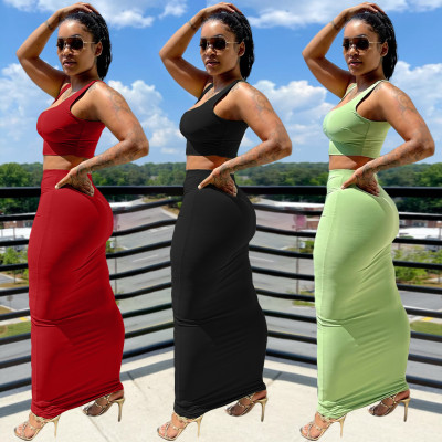 Sexy casual solid color vest suit DL88001