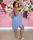 Casual solid color chiffon halter dress JC7061